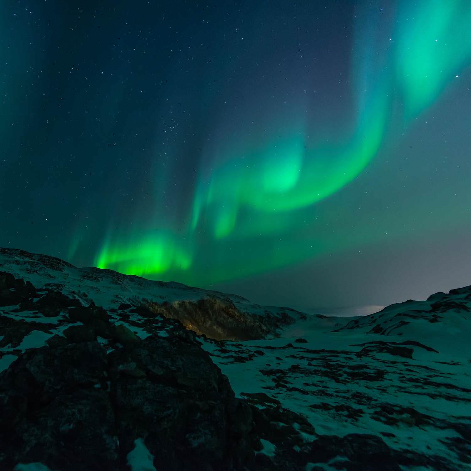 The northern lights aurora on borealis