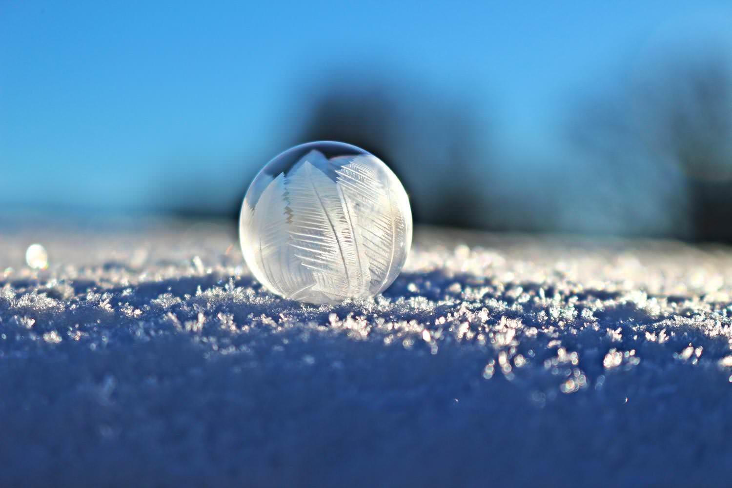 soap bubble eiskristalle