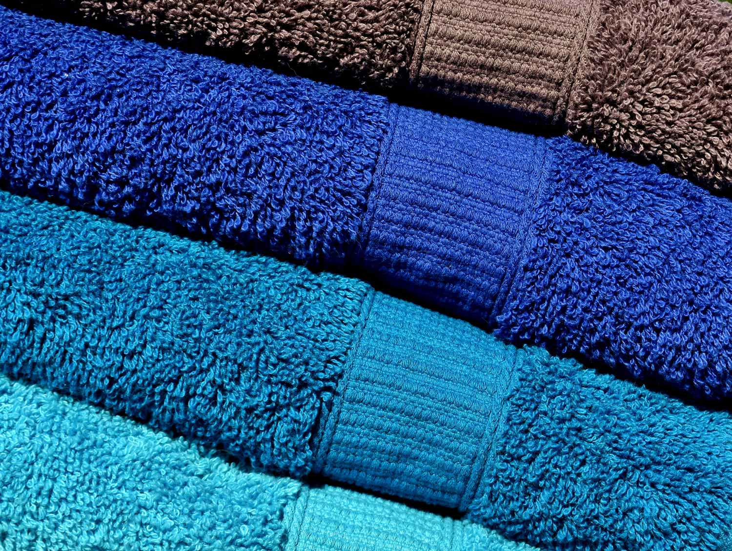 Colorful towels on board